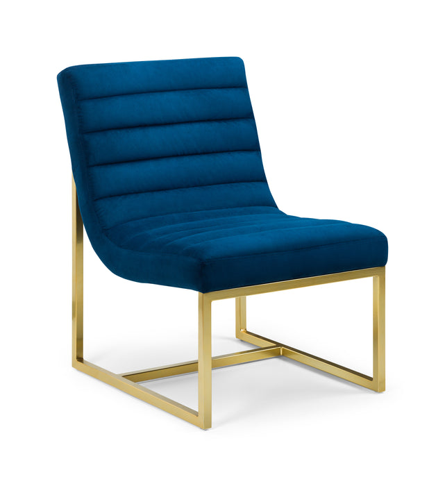 Bellagio Velvet Chair - Blue & Gold