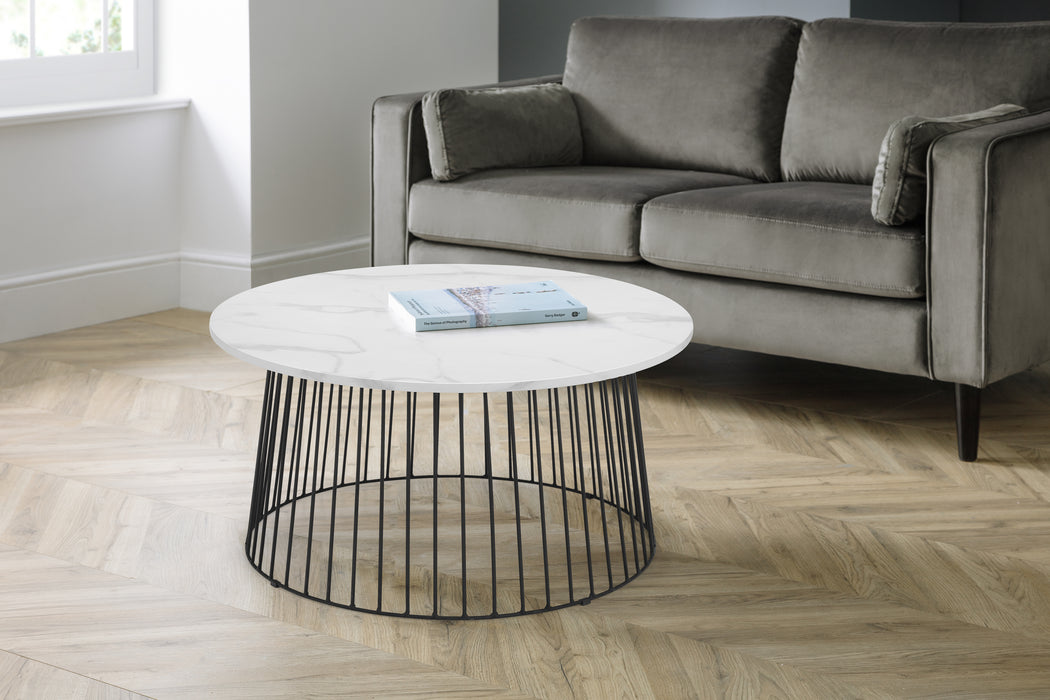 Broadway Round Coffee Table - White Marble
