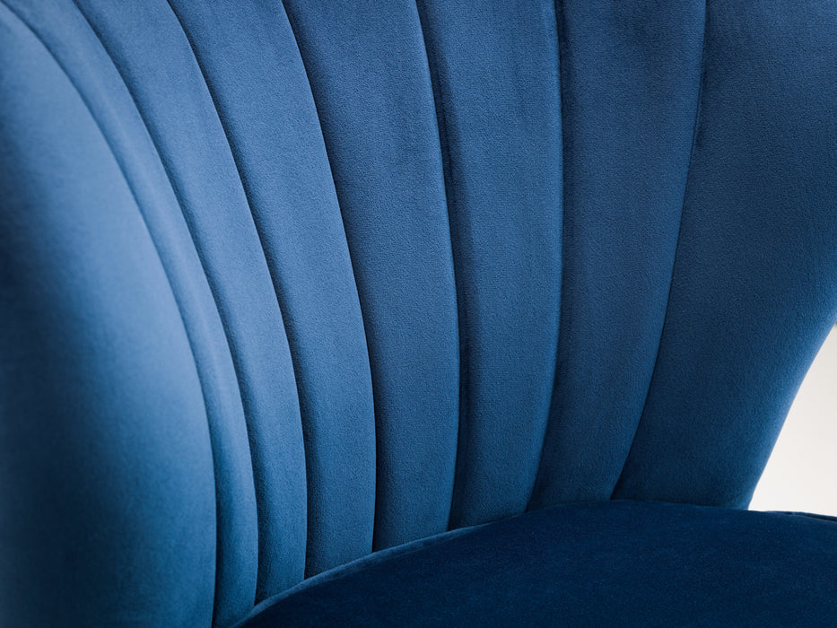 Coco Velvet Accent Chair - Blue