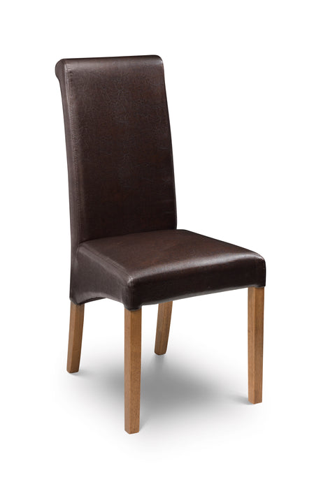 Cuba Dining Chair Brown / Oak Leg