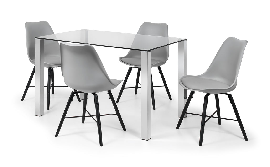 Kari Dining Chair - Grey Seat & Black Legs