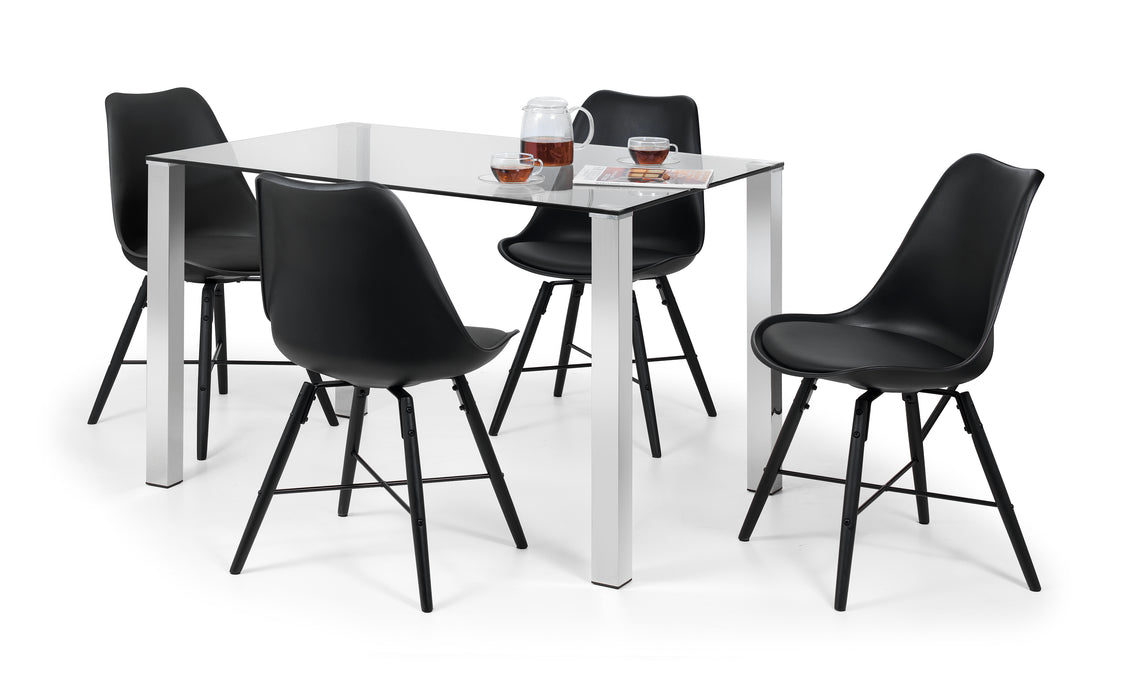 Kari Dining Chair - Black Seat & Black Legs