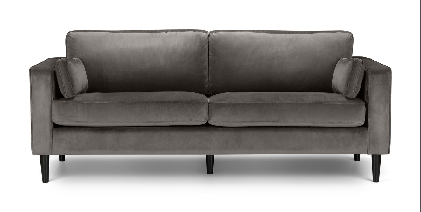 Hayward Velvet Grand 3 Seater Sofa - Grey