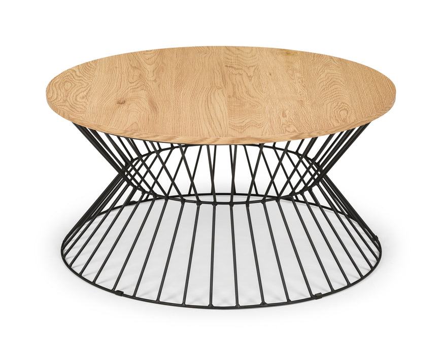 Jersey Round Wire Coffee Table - Euro Oak