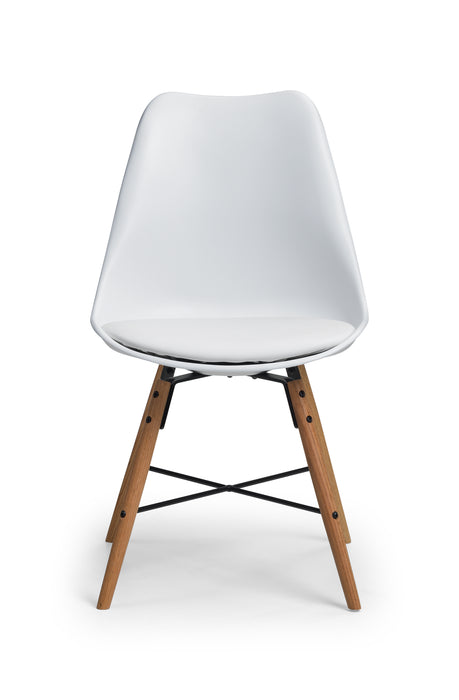 Kari Dining Chair - White Seat & Oak Legs