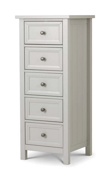 Maine 5 Drawer Tall Chest - Dove Grey
