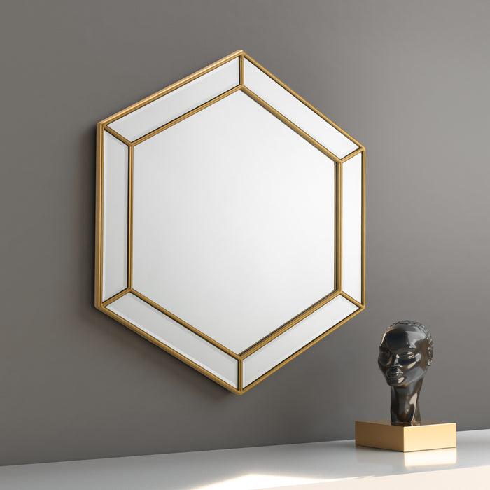 Melody Hexagonal Mirror - Gold