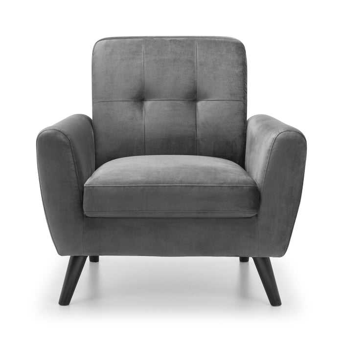Monza Chair in Dark Grey Velvet