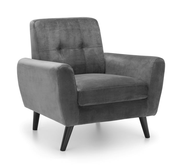 Monza Chair in Dark Grey Velvet