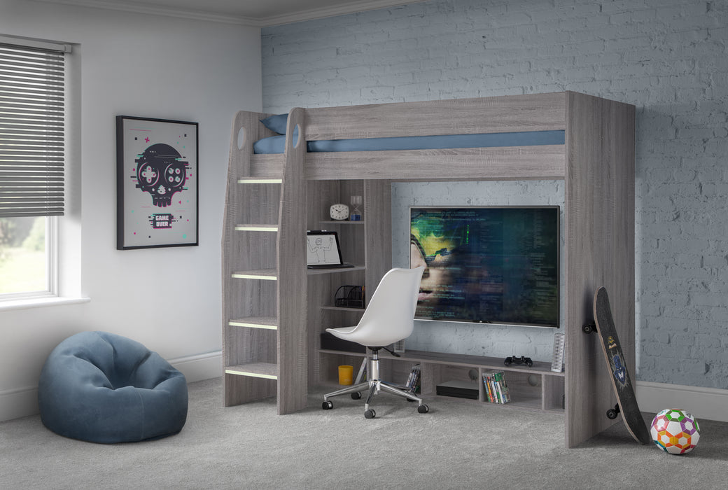 Nebula Gaming Bed - Grey Oak