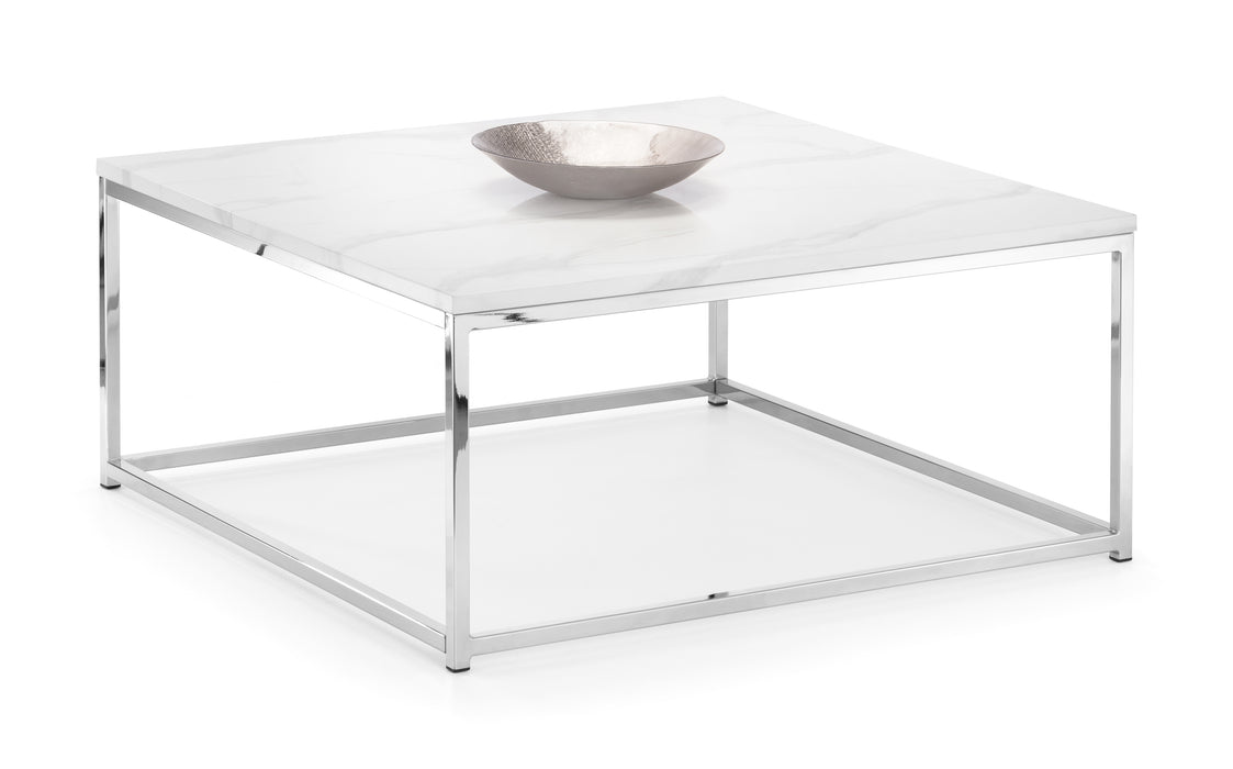 Scala Marble Top Coffee Table - White Marble