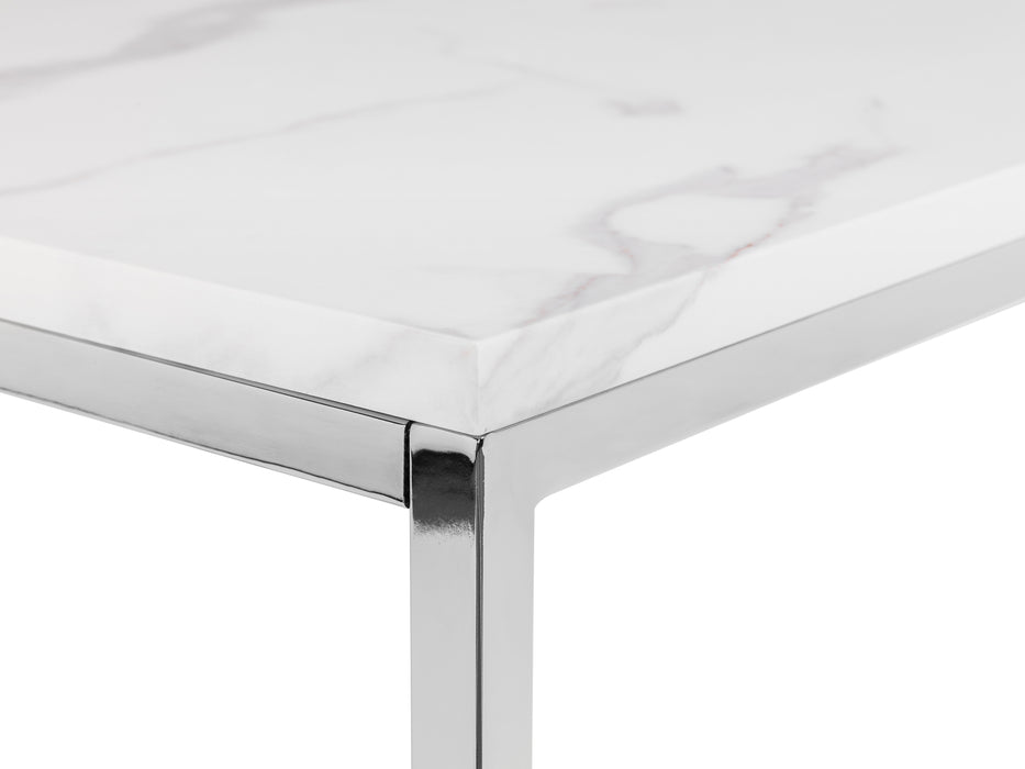 Scala Marble Top Lamp Table - White Marble