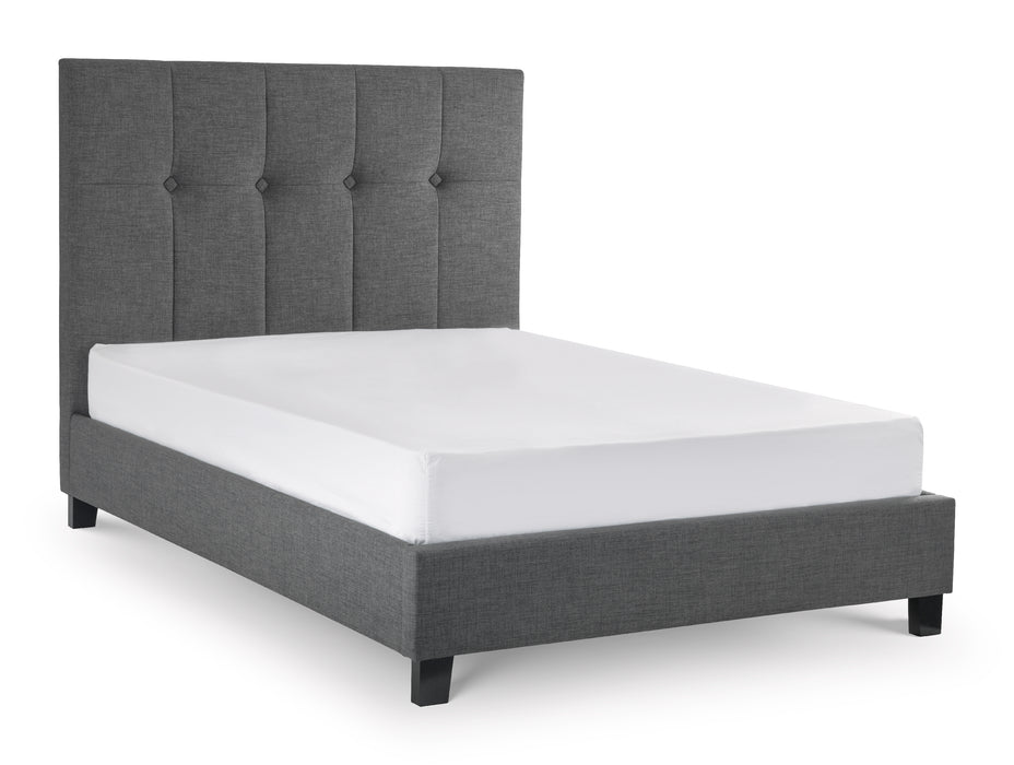Sorrento High Headboard Bed - Slate Linen 150cm