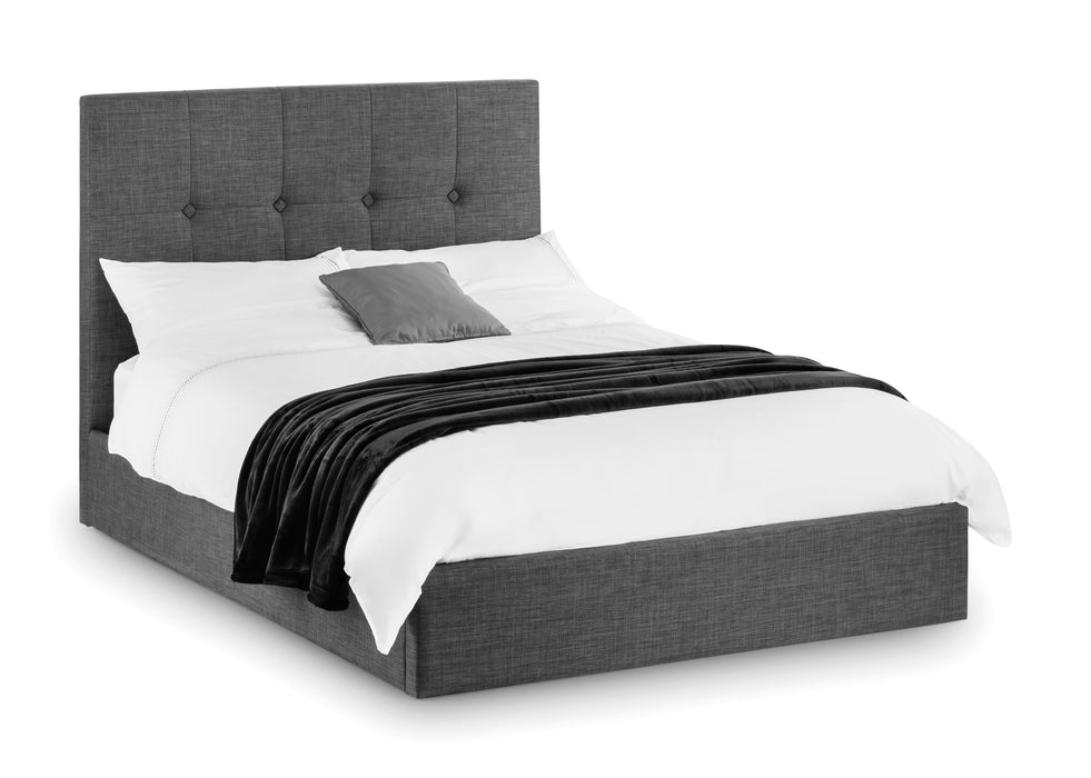 Sorrento Lift-Up Storage Bed - Slate Linen 135cm
