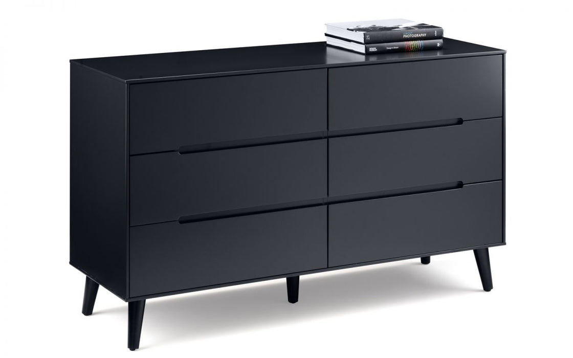 Alicia 6 Drawer Wide Chest - Anthracite